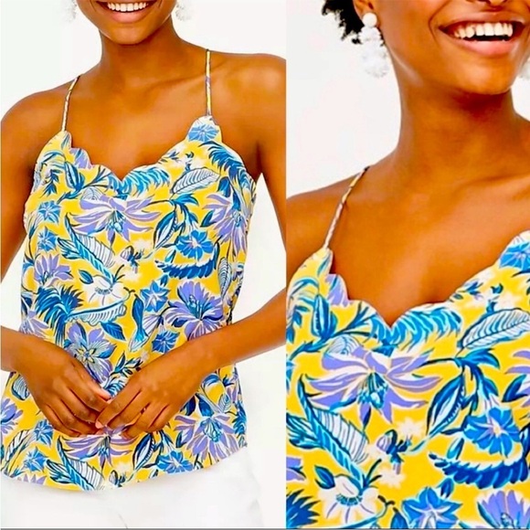 J Crew Women's Floral scalloped cami top size 10 - Picture 1 of 9